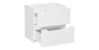 Meuble sous vasque VANO – 2 tiroirs – Blanc alpin – L60 × P39 × H57 cm – À suspendre 