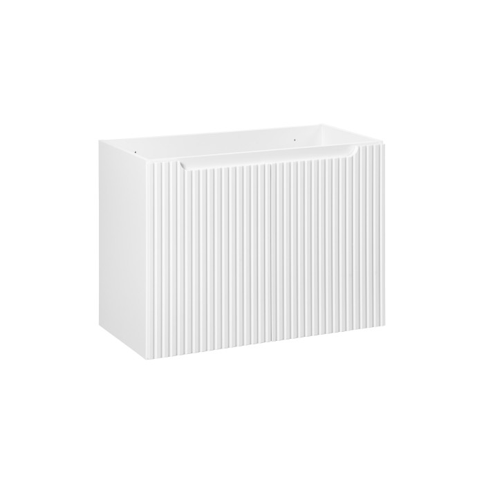 Meuble sous vasque VANO – 2 portes – Blanc alpin – L80 × P39 × H57 cm – À suspendre 