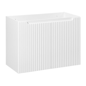 Meuble sous vasque VANO – 2 portes – Blanc alpin – L80 × P39 × H57 cm – À suspendre 