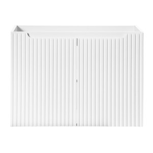 Meuble sous vasque VANO – 2 portes – Blanc alpin – L80 × P39 × H57 cm – À suspendre 