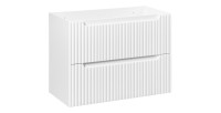  Meuble sous vasque VANO – 2 tiroirs – Blanc alpin – L80 × P39 × H57 cm – À suspendre 