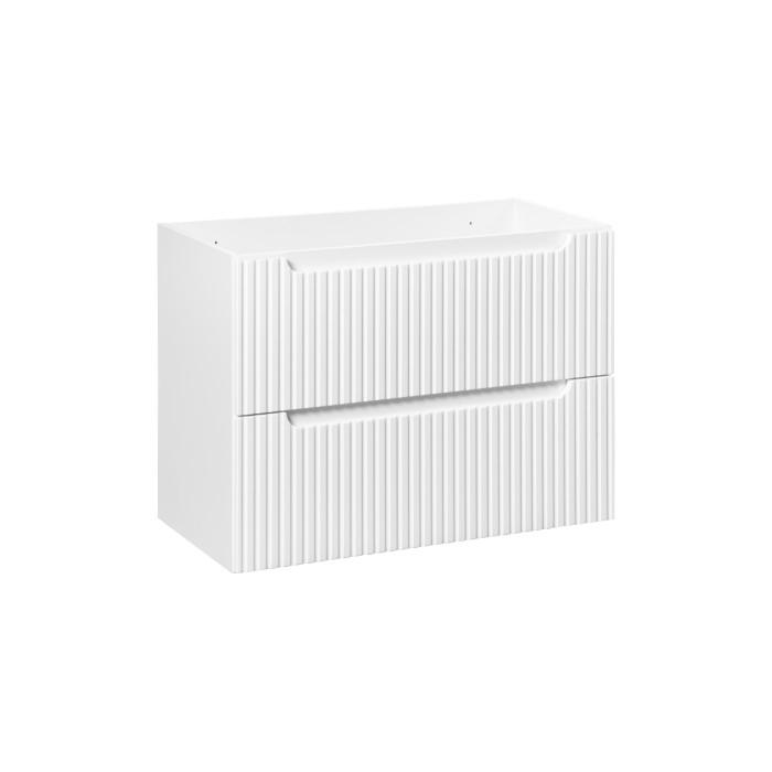  Meuble sous vasque VANO – 2 tiroirs – Blanc alpin – L80 × P39 × H57 cm – À suspendre 