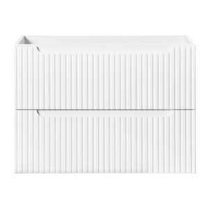  Meuble sous vasque VANO – 2 tiroirs – Blanc alpin – L80 × P39 × H57 cm – À suspendre 
