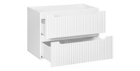  Meuble sous vasque VANO – 2 tiroirs – Blanc alpin – L80 × P39 × H57 cm – À suspendre 
