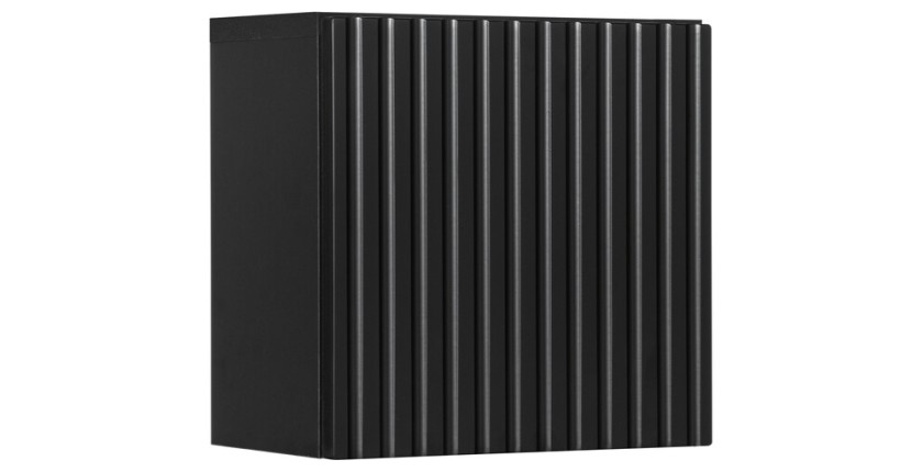 Meuble haut de salle de bain VANO – 1 porte – Noir mat – L30 × P18 × H30 cm – À suspendre