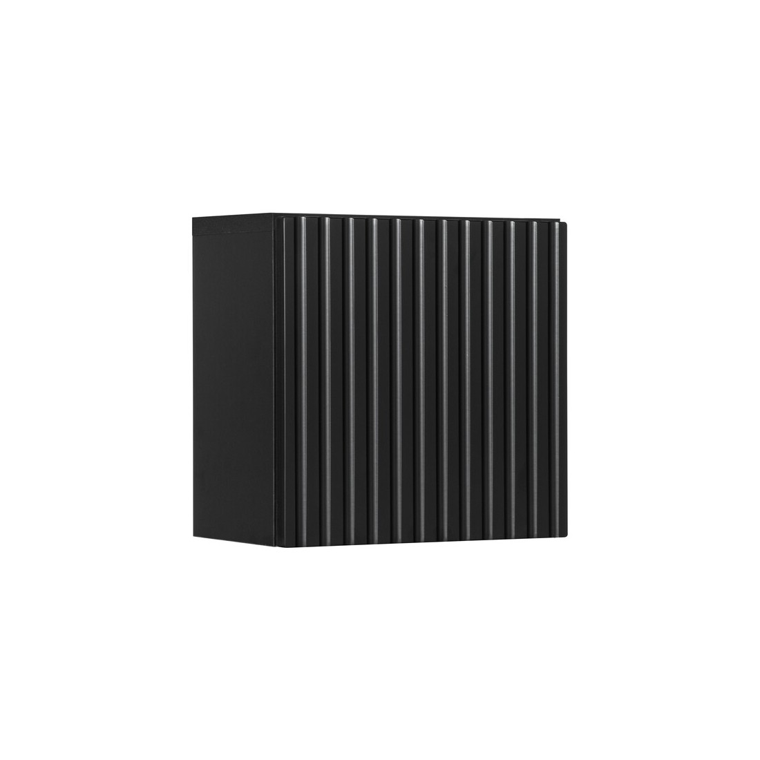 Meuble haut de salle de bain VANO – 1 porte – Noir mat – L30 × P18 × H30 cm – À suspendre