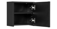 Meuble haut de salle de bain VANO – 1 porte – Noir mat – L30 × P18 × H30 cm – À suspendre