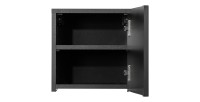 Meuble haut de salle de bain VANO – 1 porte – Noir mat – L30 × P18 × H30 cm – À suspendre