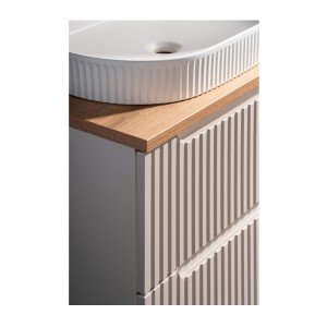 Meuble sous vasque VANO 80 cm – 2 tiroirs – Marron congo mat – L80 × P39 × H57 cm – À suspendre