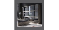 Armoire VELTIS 2 portes coulissantes avec miroir – L230 x H215 cm – Coloris chêne Wellington