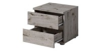 Lot de 2 tables de chevet VELTIS – 2 tiroirs – L46 x H43 cm – Coloris chêne Wellington