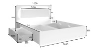 Lit VELTIS 160x200 cm avec tête de lit LED – Coloris chêne Wellington – Sommier et matelas non inclus