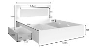 Lit VELTIS 180x200 cm avec tête de lit LED – Coloris chêne Wellington – Sommier et matelas non inclus