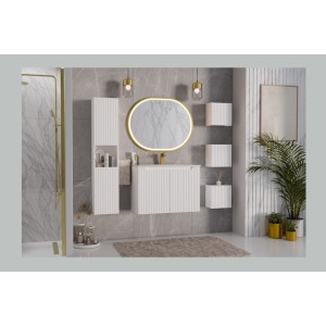 Meuble sous vasque VANO – 2 portes – Blanc alpin – L60 × P39 × H57 cm – À suspendre
