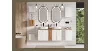Meuble sous vasque VANO – 2 portes – Blanc alpin – L60 × P39 × H57 cm – À suspendre
