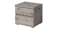 Chambre complète VELTIS – Lit 160x200 LED avec sommier + armoire + commode + chevets – Chêne Wellington
