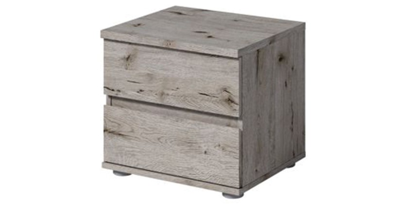 Chambre complète VELTIS – Lit 160x200 LED avec sommier + armoire + commode + chevets – Chêne Wellington