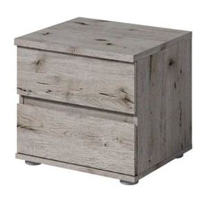 Chambre complète VELTIS – Lit 160x200 LED avec sommier + armoire + commode + chevets – Chêne Wellington