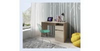 Bureau BILOU chêne Sonoma – 1 tiroir, 1 porte et 2 niches – Style bois clair et design pratique
