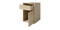 Bureau BILOU chêne Sonoma – 1 tiroir, 1 porte et 2 niches – Style bois clair et design pratique