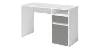 Bureau BILOU blanc avec tiroir et porte gris anthracite – Design épuré et moderne pour enfant