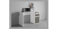 Bureau BILOU blanc avec tiroir et porte gris anthracite – Design épuré et moderne pour enfant