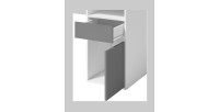 Bureau BILOU blanc avec tiroir et porte gris anthracite – Design épuré et moderne pour enfant