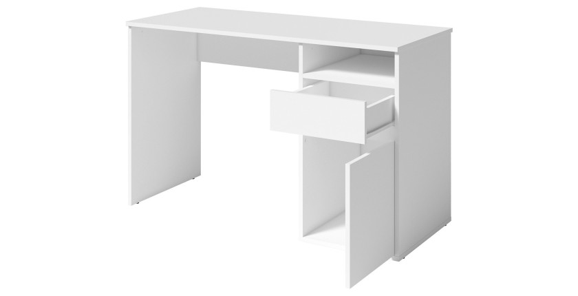 Un bureau compact et 100 % blanc pour une décoration sobre et moderne