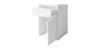 Bureau BILOU blanc – 1 tiroir, 1 porte et 2 niches