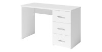 Bureau LUNIS blanc – 3 grands tiroirs – Design minimaliste et rangement généreux