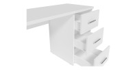 Bureau LUNIS blanc – 3 grands tiroirs