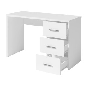 Bureau LUNIS blanc – 3 tiroirs spacieux pour un rangement structuré au quotidien