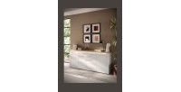 Buffet SASHA – 4 portes + 1 tiroir avec LED intégrée – Blanc laqué et Chêne Cadiz