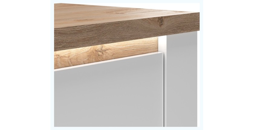 copy of Buffet BRAZZA 1 Tür 3 Schubladen – Kompakter Walnuss-Satin-Stauraum – Sichtbare Fächer – 119 cm