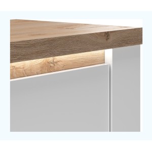 copy of Buffet BRAZZA 1 Tür 3 Schubladen – Kompakter Walnuss-Satin-Stauraum – Sichtbare Fächer – 119 cm