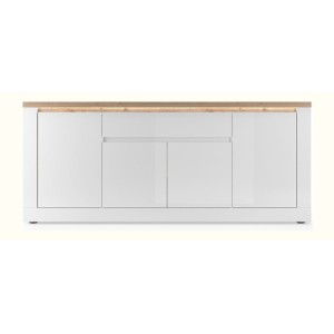 copy of Buffet BRAZZA 1 Tür 3 Schubladen – Kompakter Walnuss-Satin-Stauraum – Sichtbare Fächer – 119 cm