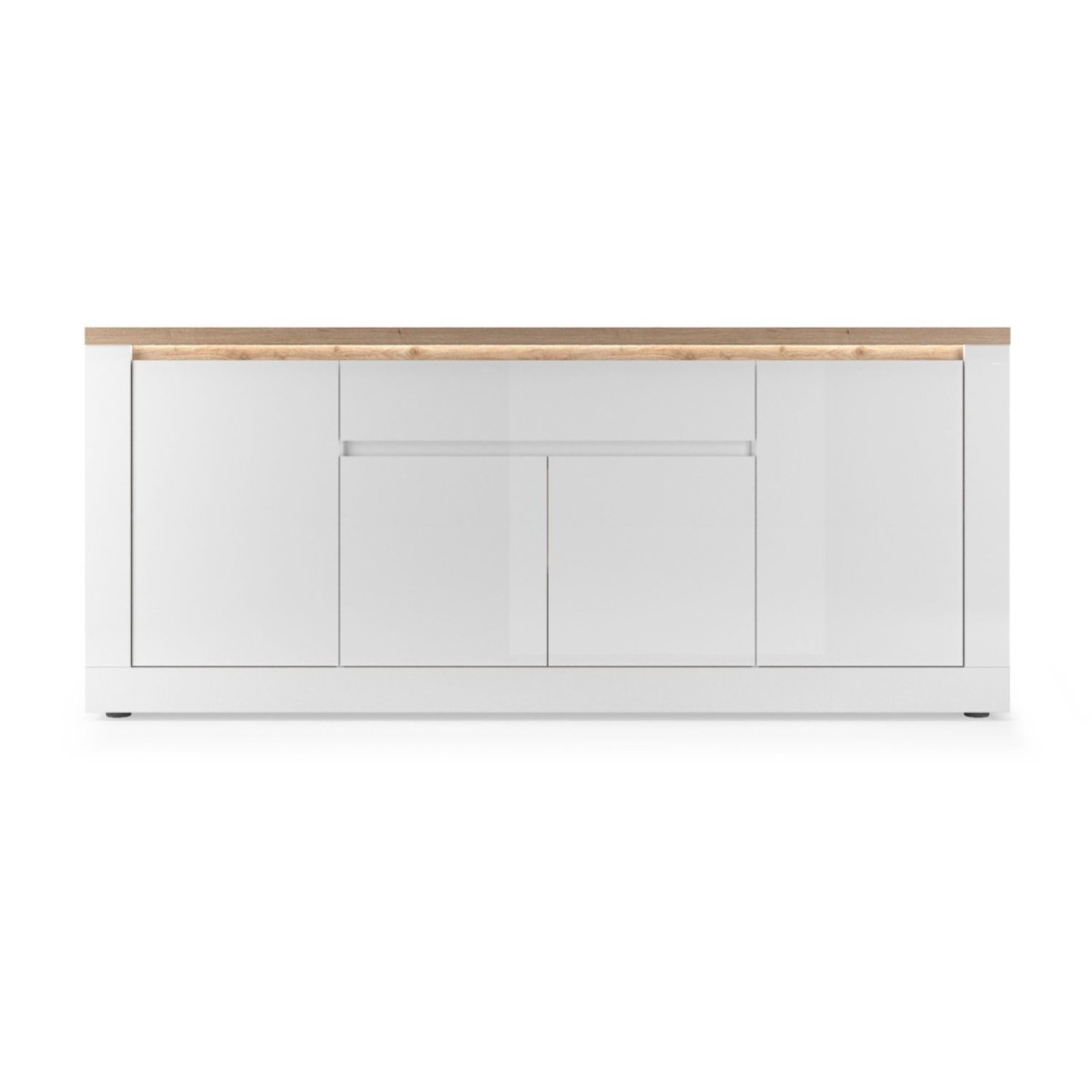 copy of Buffet BRAZZA 1 Tür 3 Schubladen – Kompakter Walnuss-Satin-Stauraum – Sichtbare Fächer – 119 cm