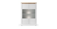 copy of Vitrine 1 Tür links BRAZZA – Öffnung rechts – 5 Fächer – Verglaste Front Nussbaum Satin
