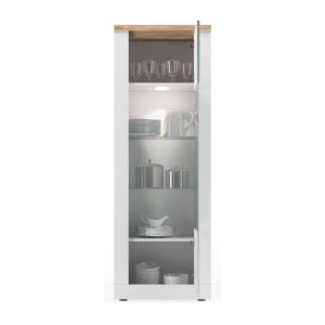 copy of Vitrine 1 Tür links BRAZZA – Öffnung rechts – 5 Fächer – Verglaste Front Nussbaum Satin