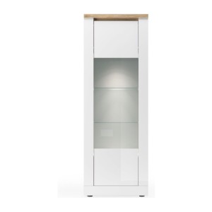 copy of Vitrine 1 Tür links BRAZZA – Öffnung rechts – 5 Fächer – Verglaste Front Nussbaum Satin