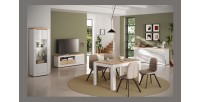 copy of Buffet BRAZZA 1 Tür 3 Schubladen – Kompakter Walnuss-Satin-Stauraum – Sichtbare Fächer – 119 cm