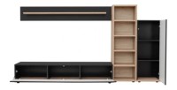 copy of Set mobili JULIA – Vetrine, credenza e mobile TV – Rovere oliato e beige cachemire con LED
