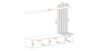 copy of Möbelset JULIA – Vitrinen, Buffet und TV-Möbel – Geöltes Eichenholz und Cashmere-Beige mit LED