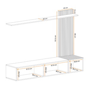 copy of Möbelset JULIA – Vitrinen, Buffet und TV-Möbel – Geöltes Eichenholz und Cashmere-Beige mit LED