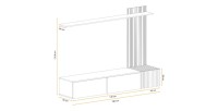 copy of Möbelset JULIA – Vitrinen, Buffet und TV-Möbel – Geöltes Eichenholz und Cashmere-Beige mit LED