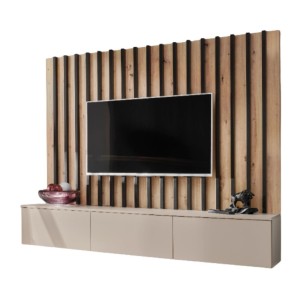 Composition murale TASHYA : meuble TV et panneaux muraux décoratifs