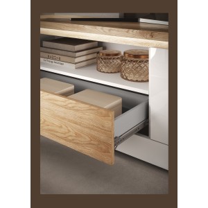 copy of Mobile TV BRAZZA 182 cm – 2 porte, 2 cassetti – Noce satinato e nicchie visibili