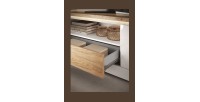 copy of TV-Möbel BRAZZA 182 cm – 2 Türen, 2 Schubladen – Satin Nussbaum und sichtbare Fächer