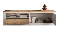 copy of TV-Möbel BRAZZA 182 cm – 2 Türen, 2 Schubladen – Satin Nussbaum und sichtbare Fächer