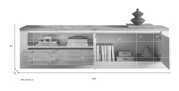 copy of TV-Möbel BRAZZA 182 cm – 2 Türen, 2 Schubladen – Satin Nussbaum und sichtbare Fächer